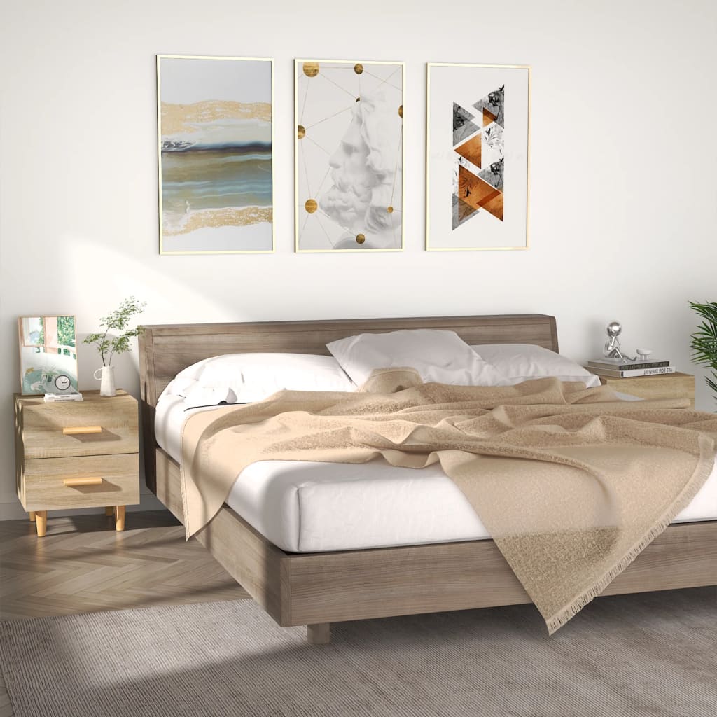 Comodini 2 Pz In Rovere Sonoma 40x35x47,5 cm