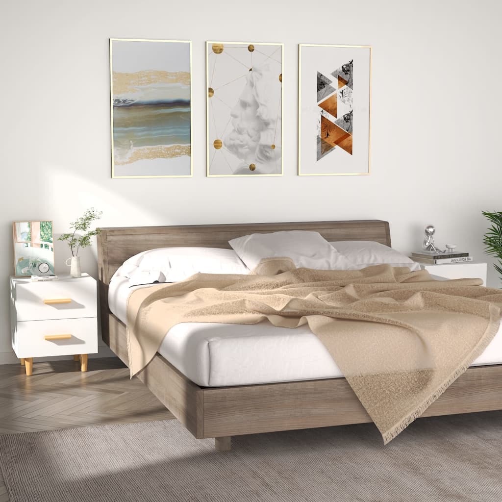 Comodini 2 Pz Bianchi 40x35x47,5 cm