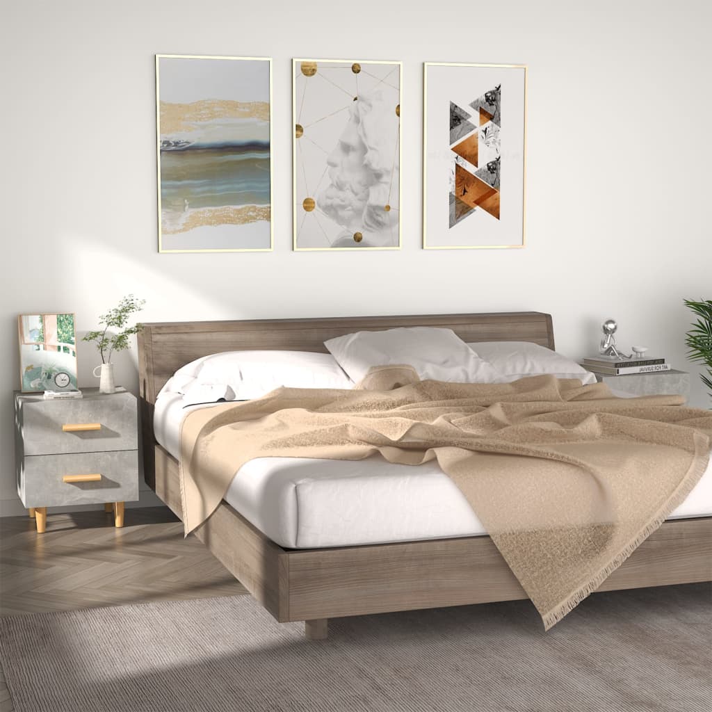 Comodini 2 Pz Grigio Cemento 40x35x47,5 cm