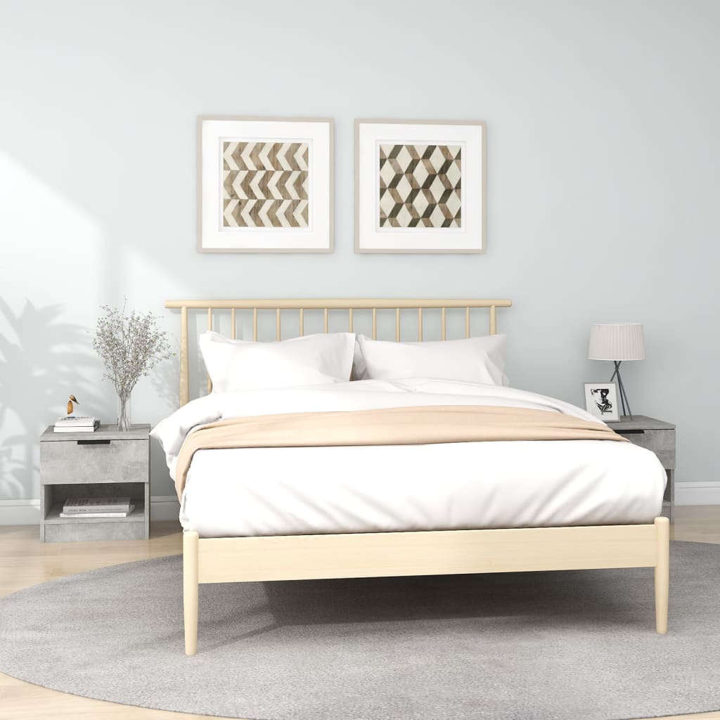 Comodini 2pz Grigio Cemento In Legno Multistrato
