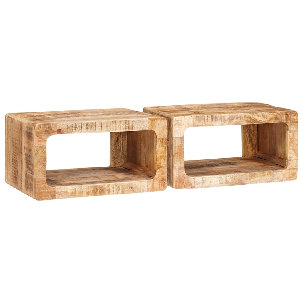 Comodini 45 X 30 X 24 Cm Legno Massello Di Mango