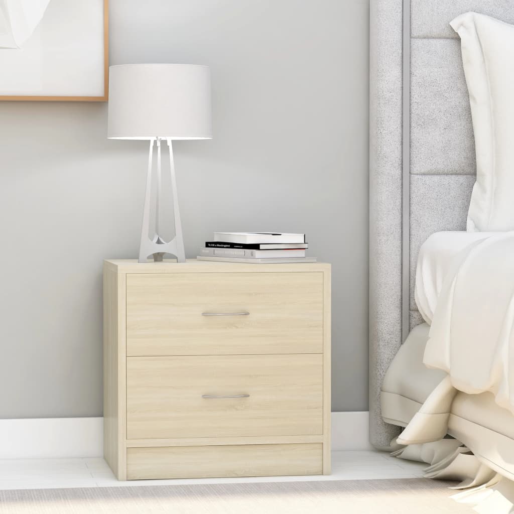 Comodini Rovere Sonoma 2 Pz 40x30x40 Cm In Legno Multistrato
