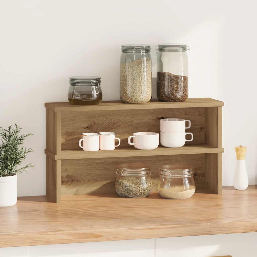 Scaffali Da Cucina Impilabili 2pz Rovere Artigianale 50x15x16cm