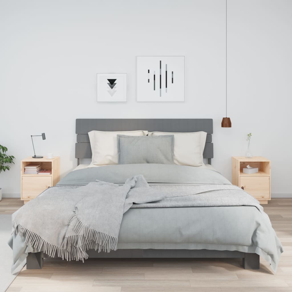 Comodini 2 Pz 40x34x55 Cm In Legno Massello Di Pino