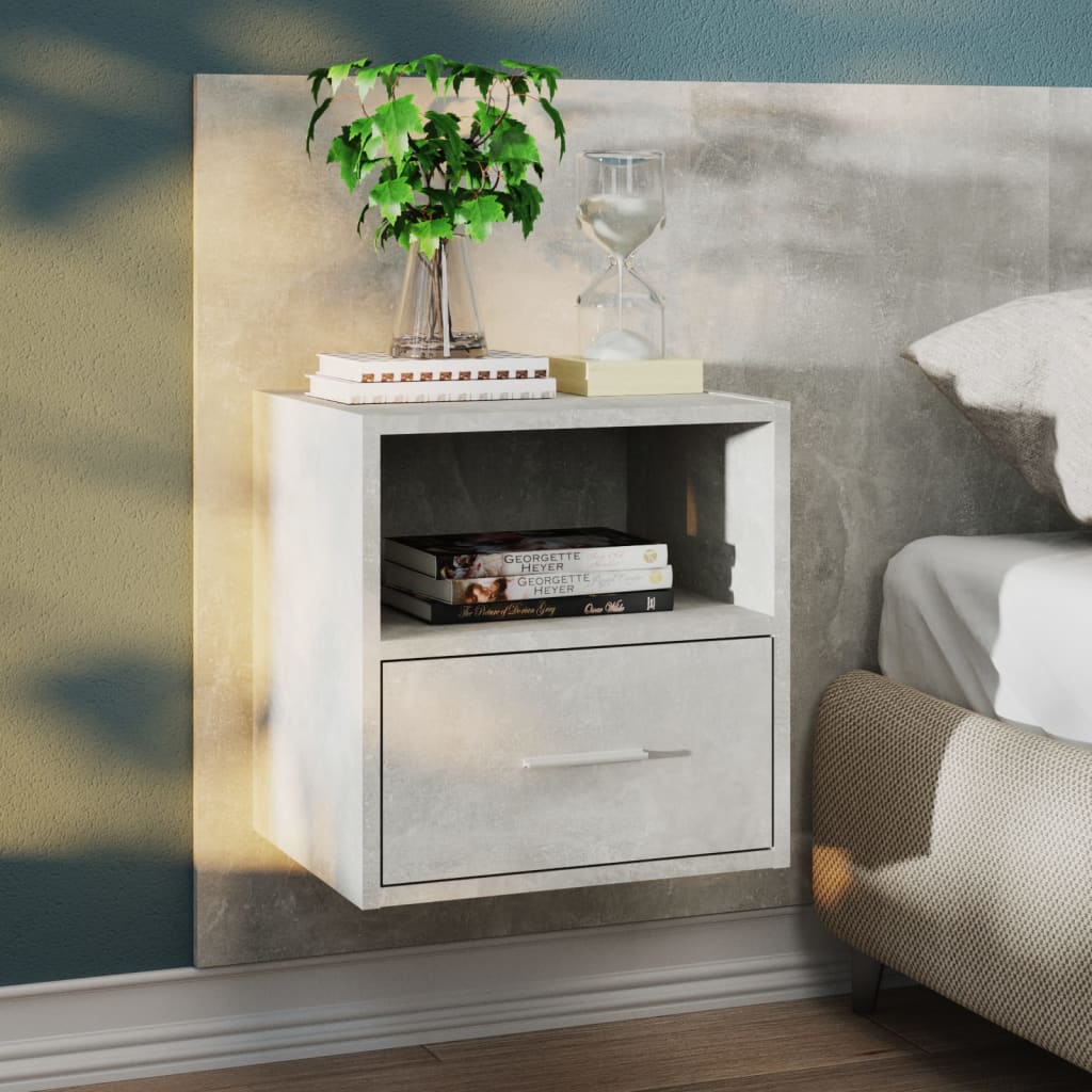 Comodini A Muro 2 Pz Grigio Cemento - Image 3
