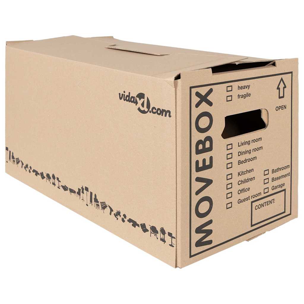 Scatola Per Traslochi 20 Pcs Marrone 59 X 31.5 X 31.5 cm