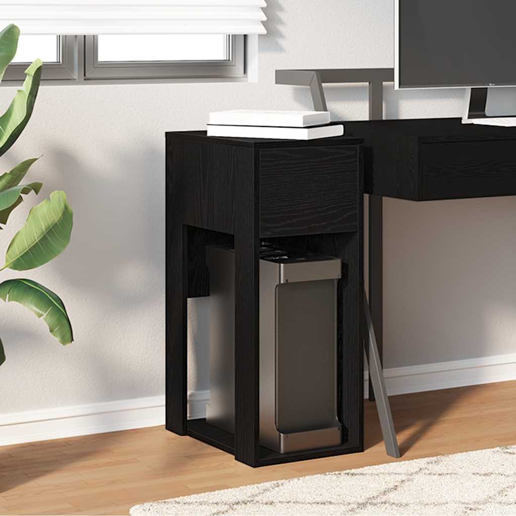 Supporto A Torre Per Computer Con Cassetto Nero 30x44x74 cm - Image 3