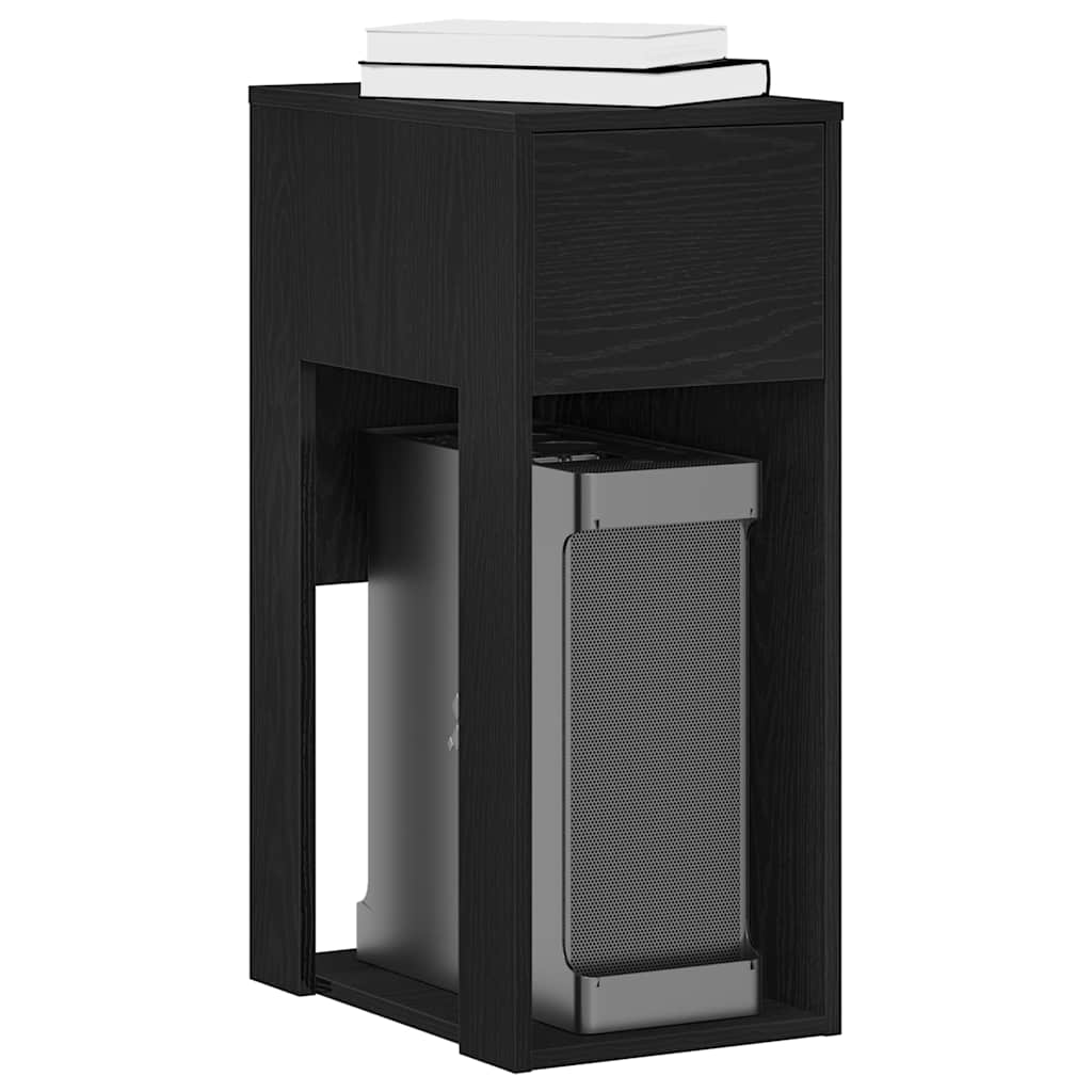 Supporto A Torre Per Computer Con Cassetto Nero 30x44x74 cm