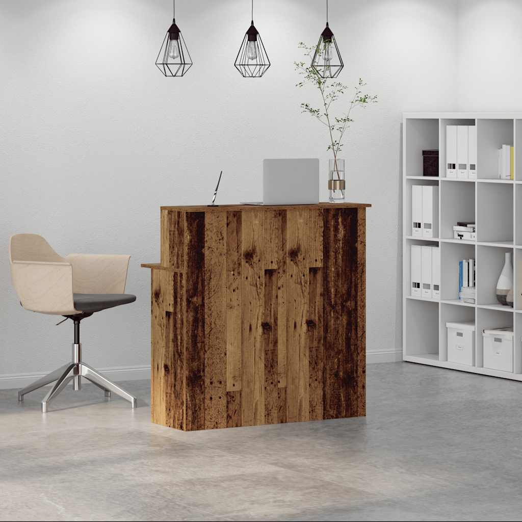 Banco Reception Legno Antico 100x50x103,5 Cm Legno Multistrato - Image 3