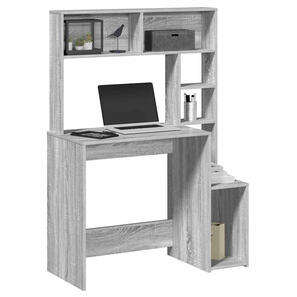 Scrivania Mensole Grigio Sonoma 100x45x140 Cm Legno Multistrato