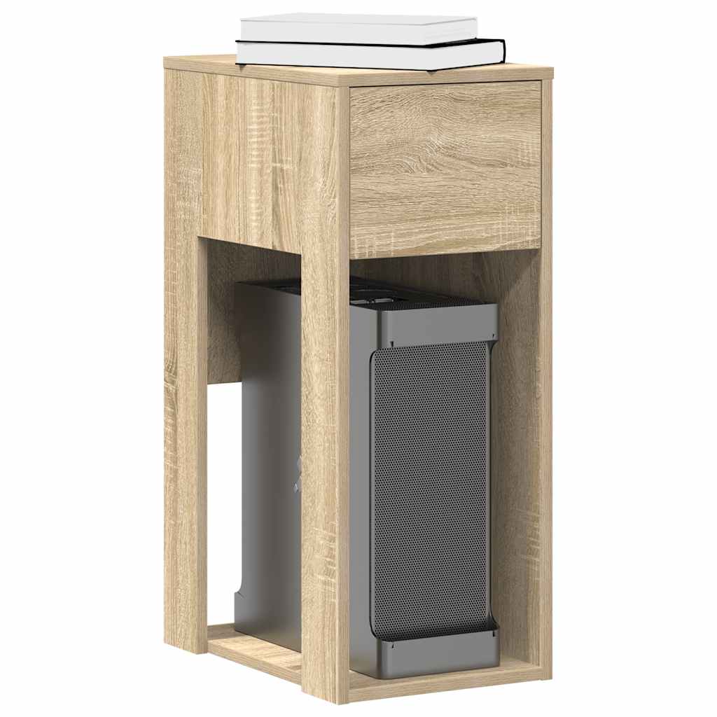 Supporto Per Computer A Torre Con Cassetto Rovere 30x44x74 cm