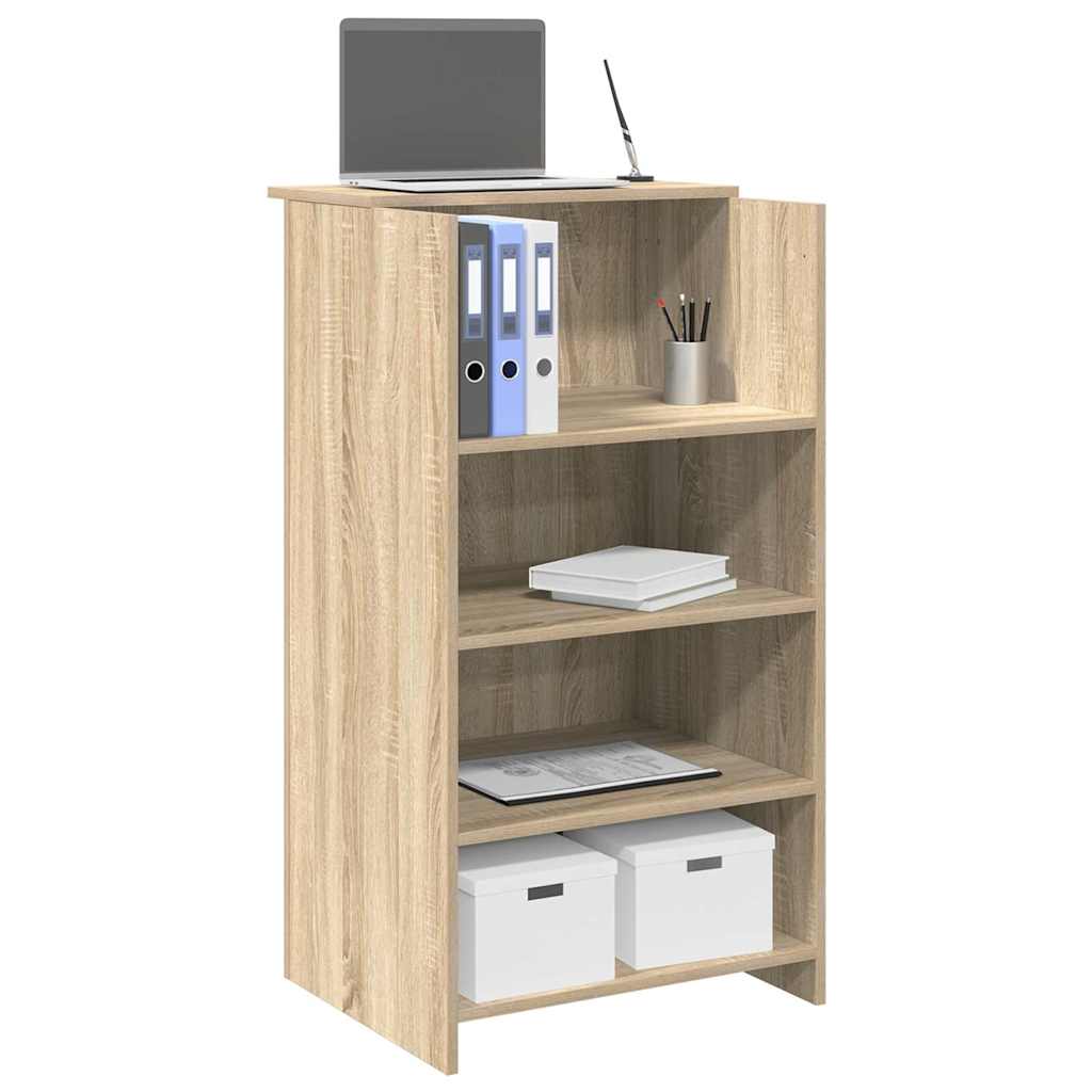 Scrivania Per Reception Rovere Sonoma 55x50x103,5 Cm In Legno Massello