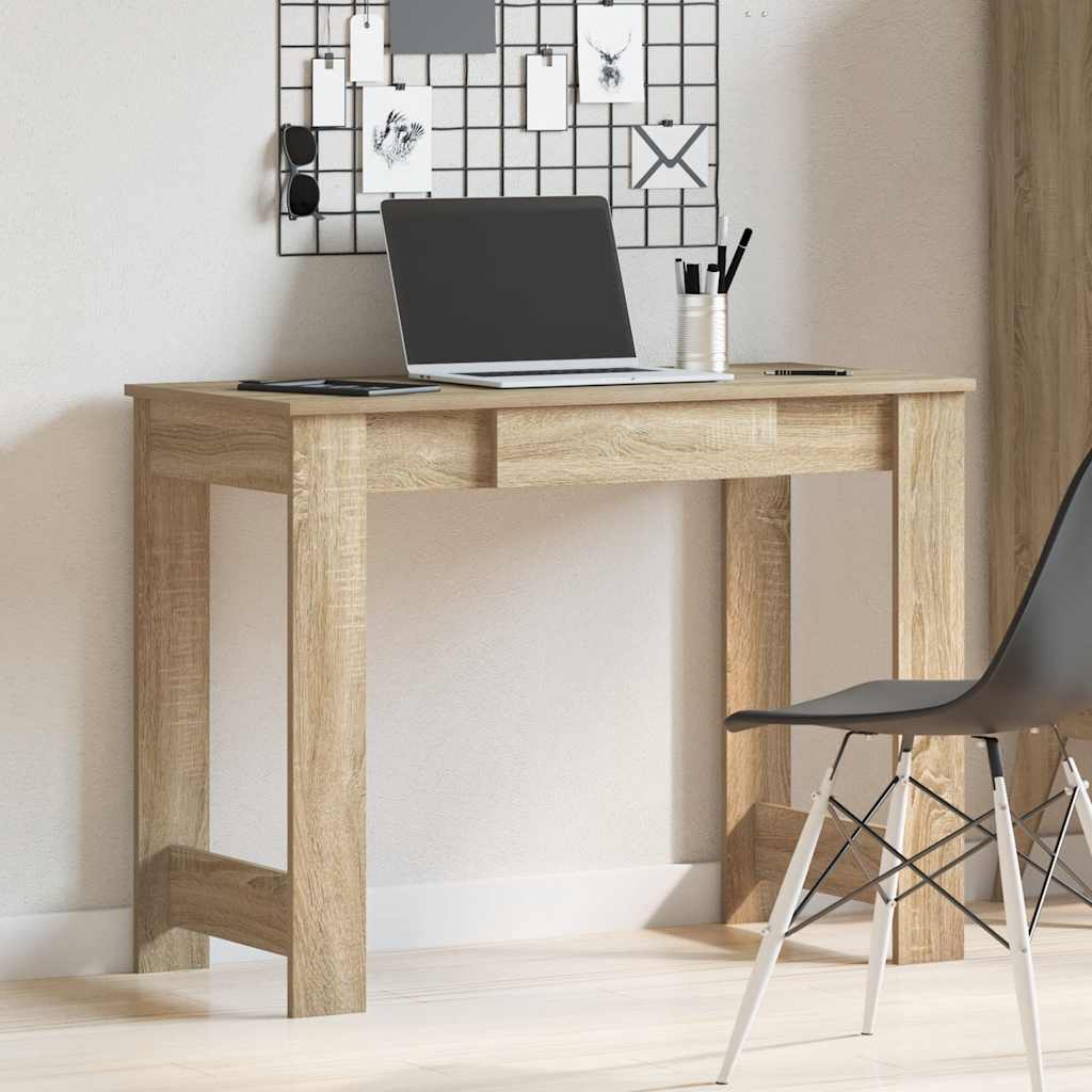Scrivania Rovere Sonoma 100x45x75 Cm In Legno Multistrato - Image 3