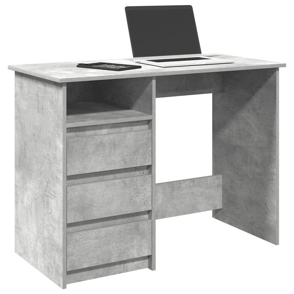Scrivania Grigio Cemento 102x50x75 Cm In Legno Multistrato