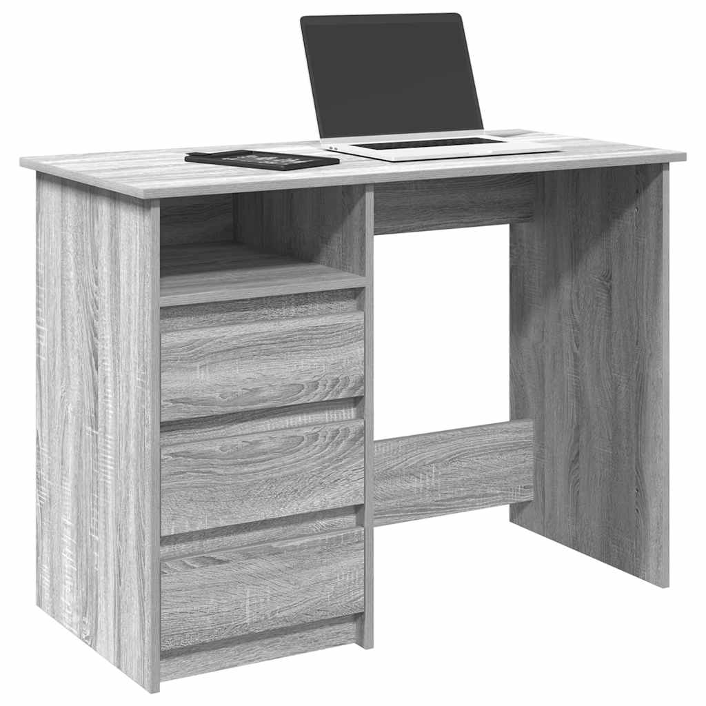Scrivania Grigio Sonoma 102x50x75 Cm In Legno Multistrato