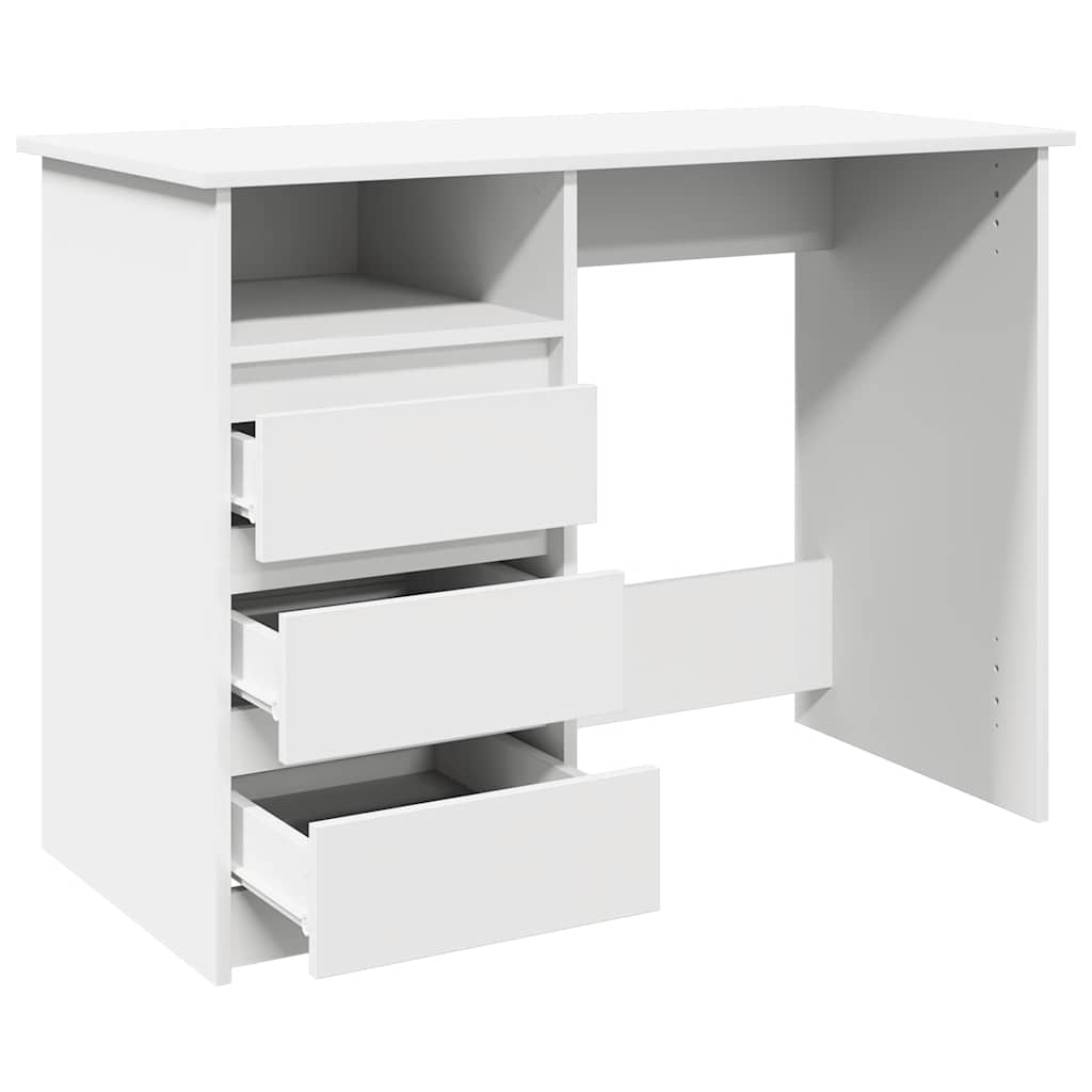 Scrivania Bianca 102x50x75 Cm In Legno Multistrato - Image 5
