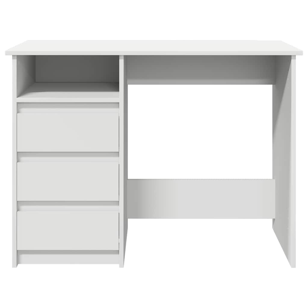 Scrivania Bianca 102x50x75 Cm In Legno Multistrato - Image 4