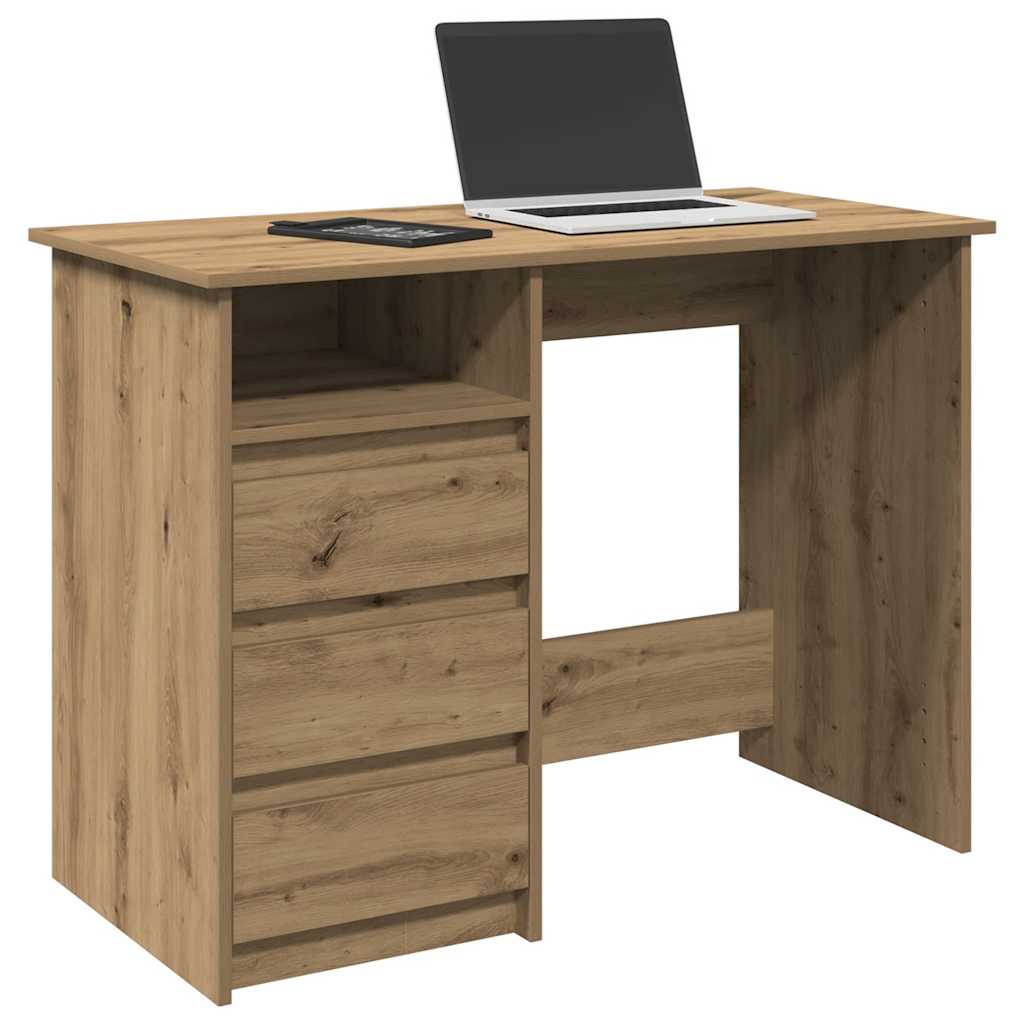 Scrivania Rovere Artigianale 102x50x75 Cm In Legno Multistrato