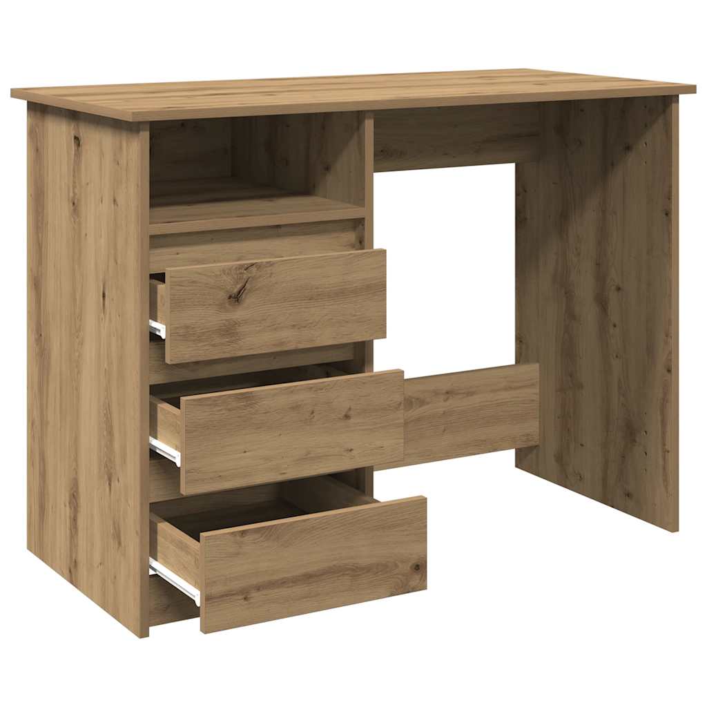 Scrivania Rovere Artigianale 102x50x75 Cm In Legno Multistrato - Image 5