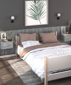 Comodini A Muro 2 Pz Grigio Sonoma