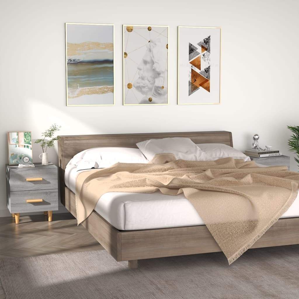 Comodini 2 Pz Grigio Sonoma 40x35x47,5 cm