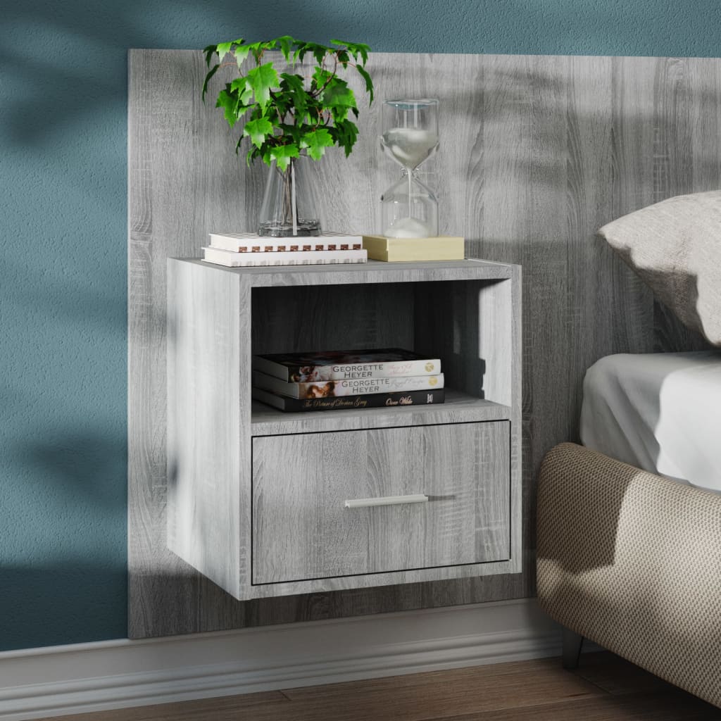 Comodini A Muro 2 Pz Grigio Sonoma - Image 3