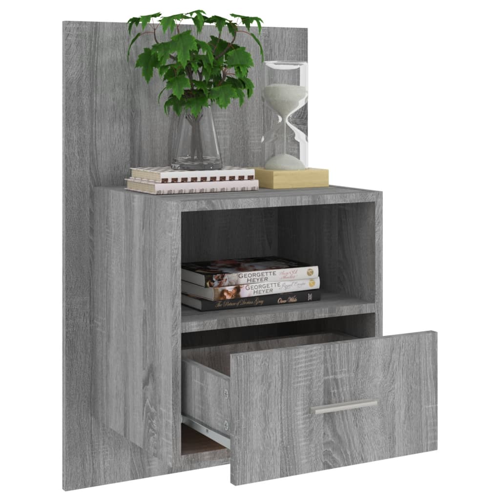 Comodini A Muro 2 Pz Grigio Sonoma - Image 5