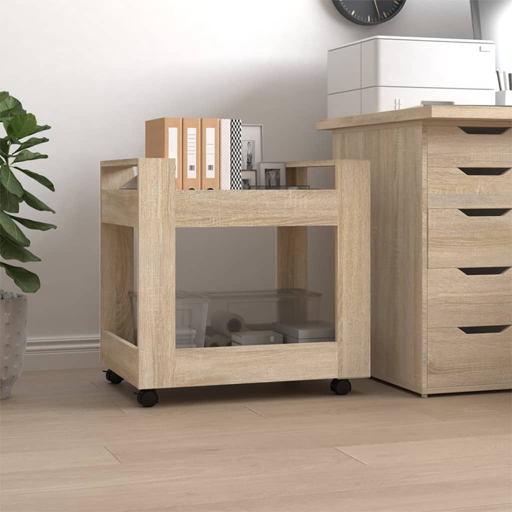 Carrello Scrivania Rovere Sonoma 60x45x60 Cm Legno Multistrato
