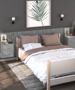Comodini A Muro 2 Pz Grigio Sonoma