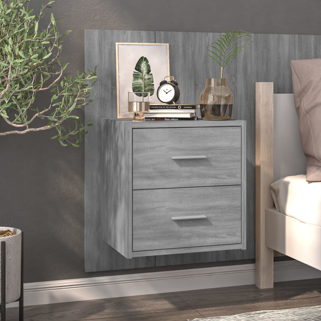 Comodini A Muro 2 Pz Grigio Sonoma - Image 3