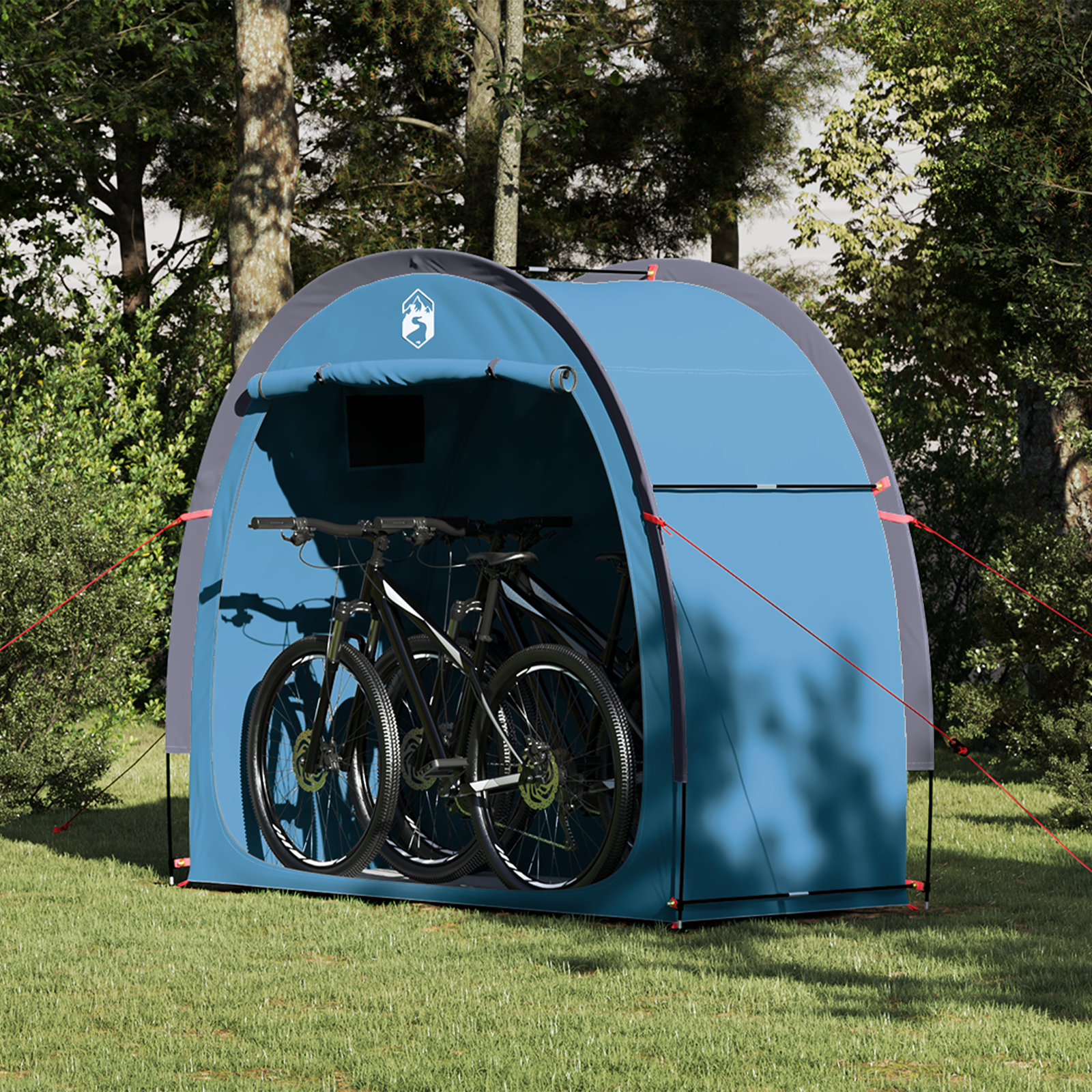 Tenda Porta Biciclette Con Tetto Blu 210 X 90 X 174 cm