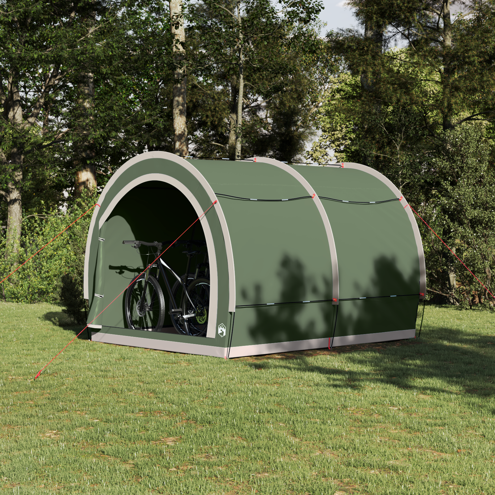 Tenda Porta Biciclette Con Tetto Verde 256 X 222 X 182 cm