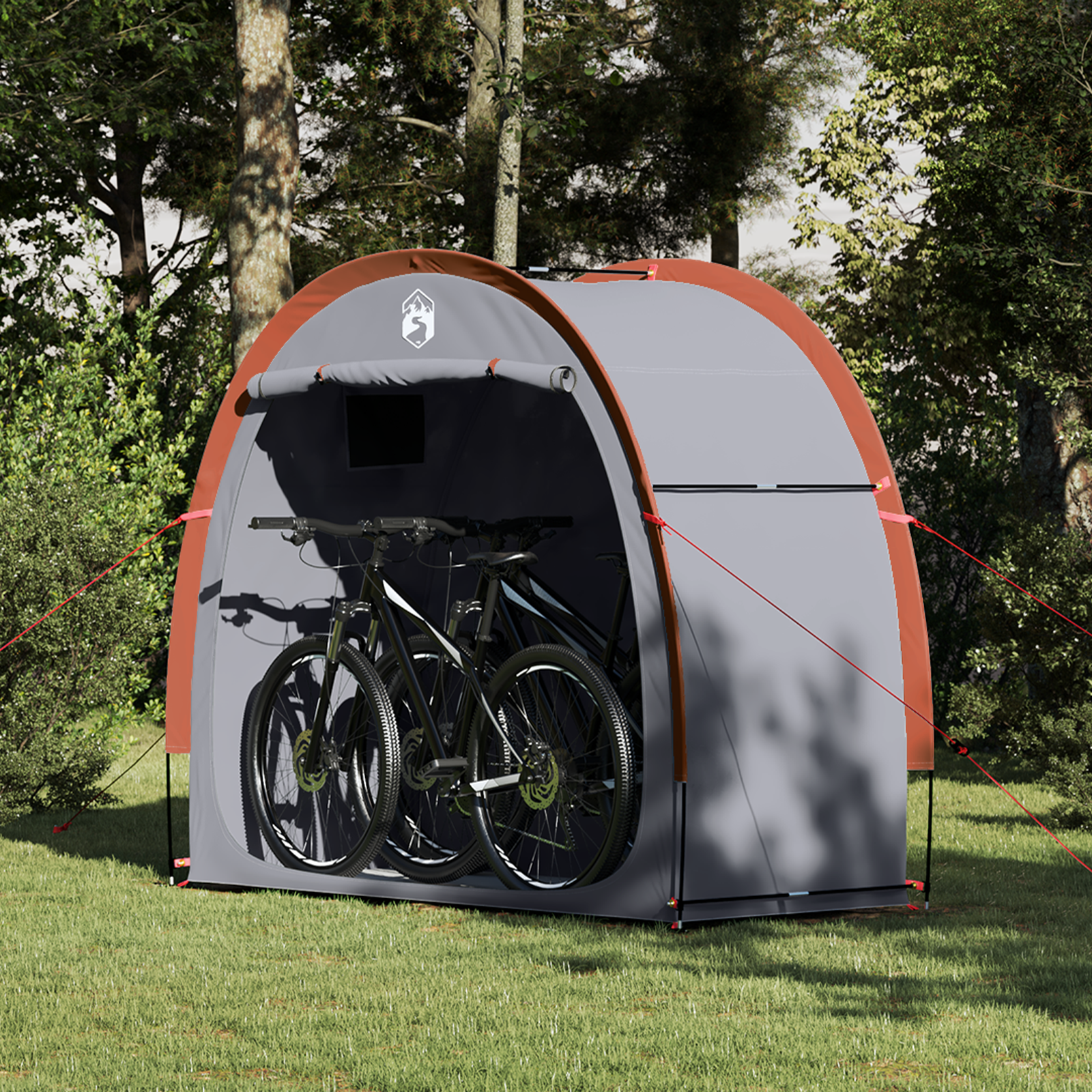 Tenda Porta Biciclette Grigio E Arancione 210 X 90 X 174 cm