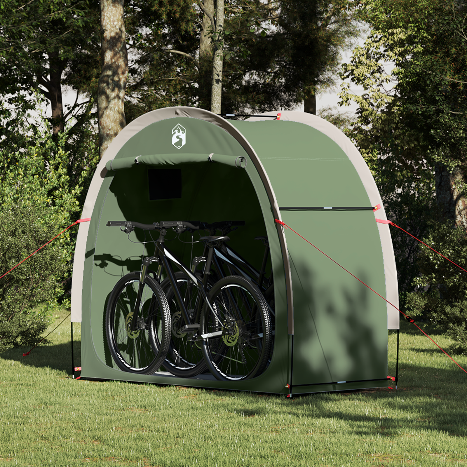 Tenda Porta Biciclette Con Tetto Verde 210 X 90 X 174 cm