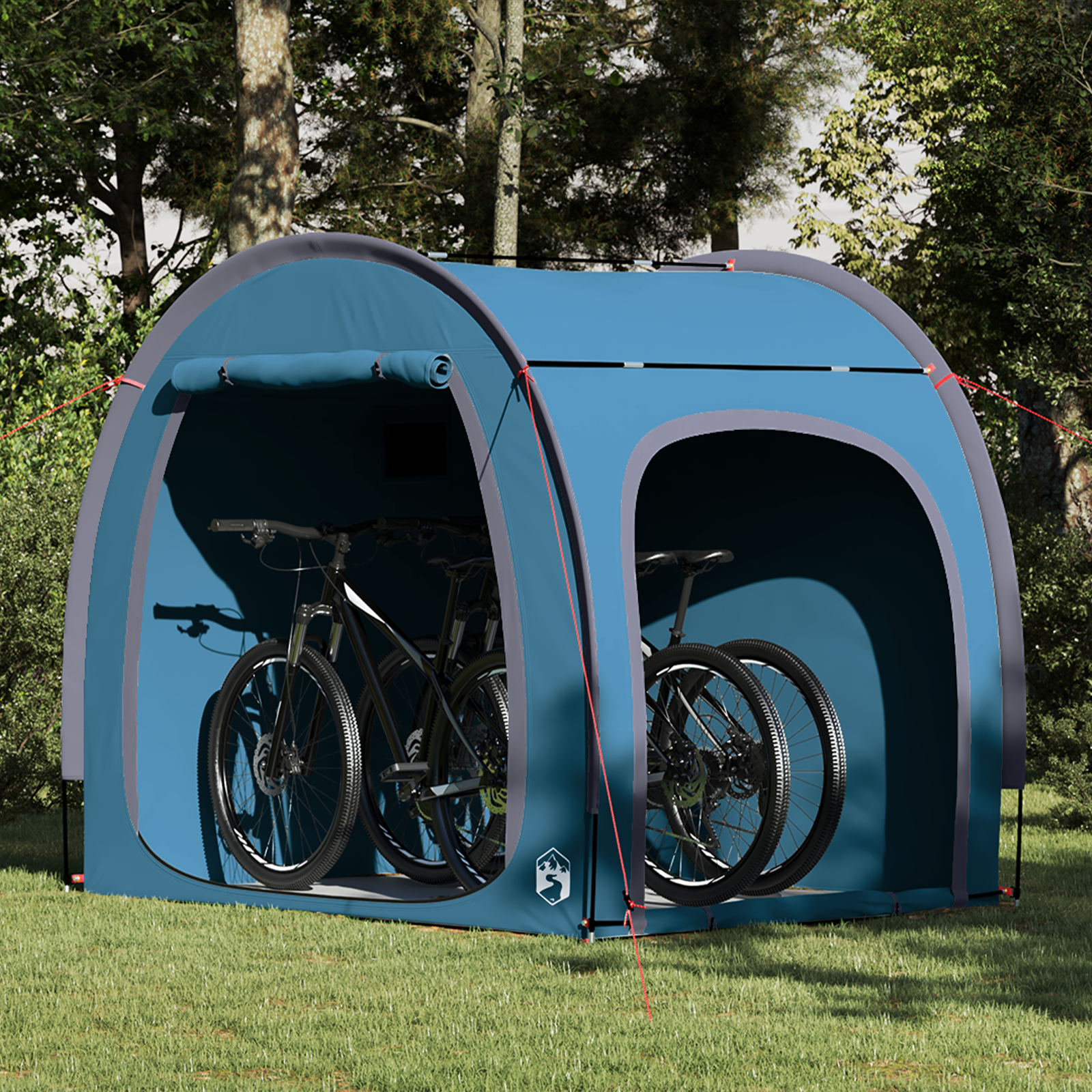 Tenda Porta Biciclette Con Tetto Blu 218 X 156 X 180 cm