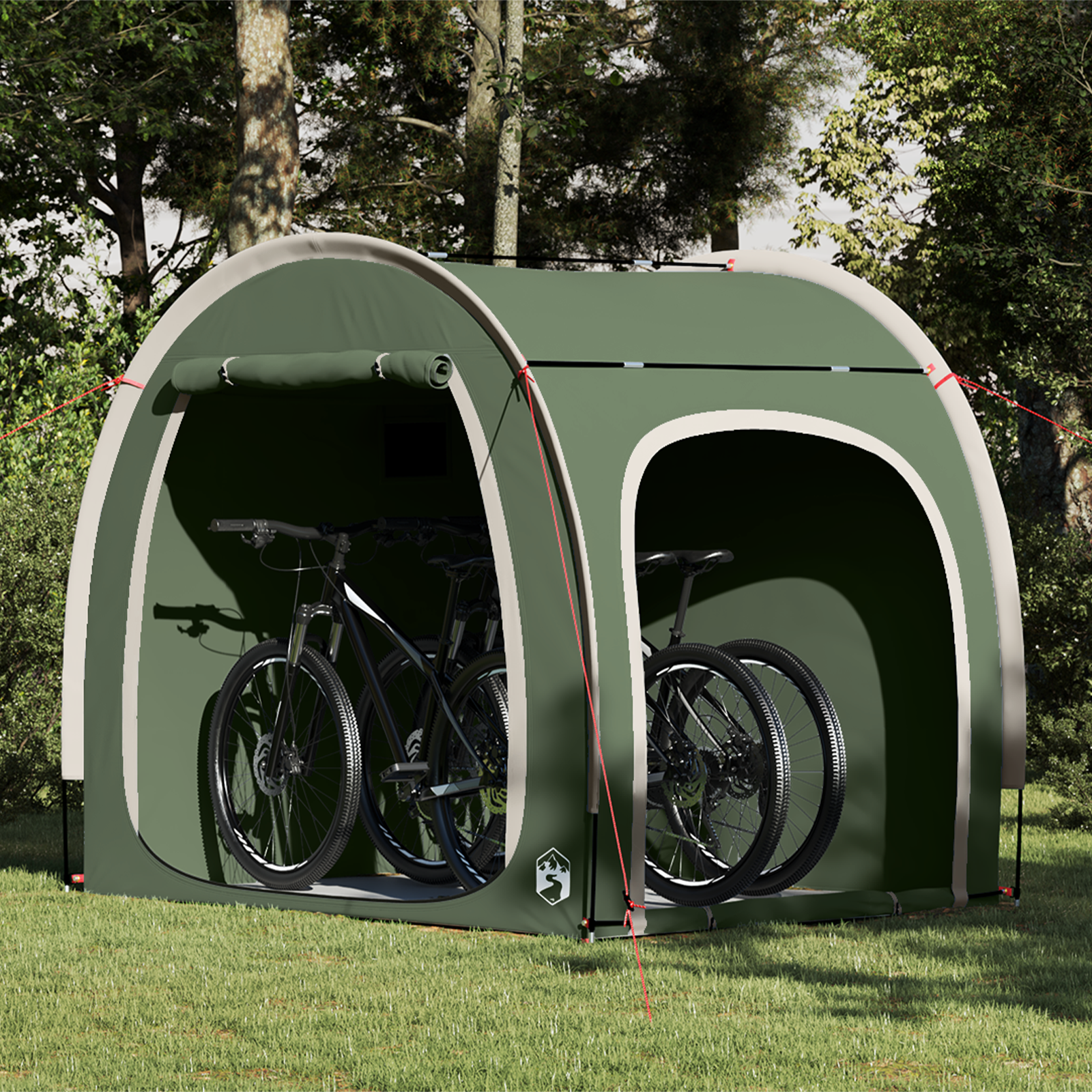 Tenda Porta Biciclette Con Tetto Verde 218 X 156 X 180 cm