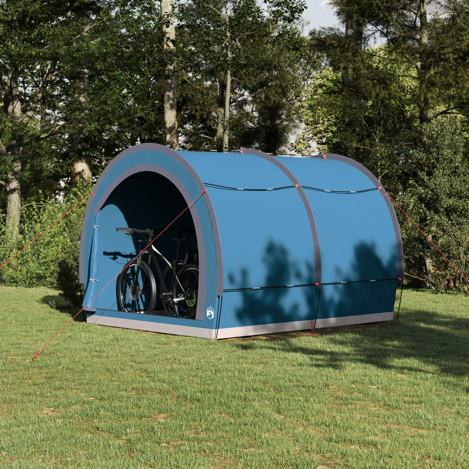 Tenda Porta Biciclette Con Tetto Blu 256 X 222 X 182 cm