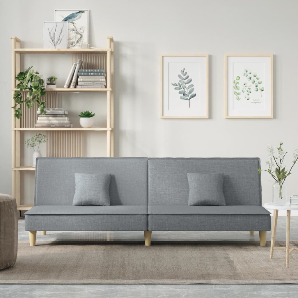 Divano Letto Grigio Chiaro In Tessuto