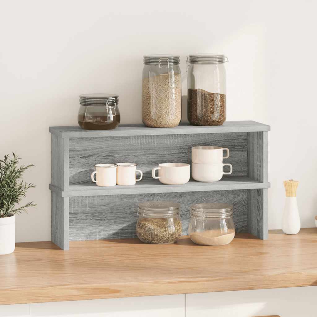 Scaffali Da Cucina Impilabili 2 Pz Grigio Sonoma 50x15x16 cm