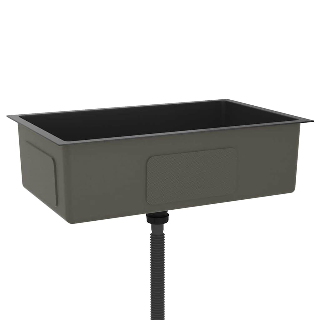 Lavello Da Cucina Artigianale Nero In Acciaio Inox - Image 4