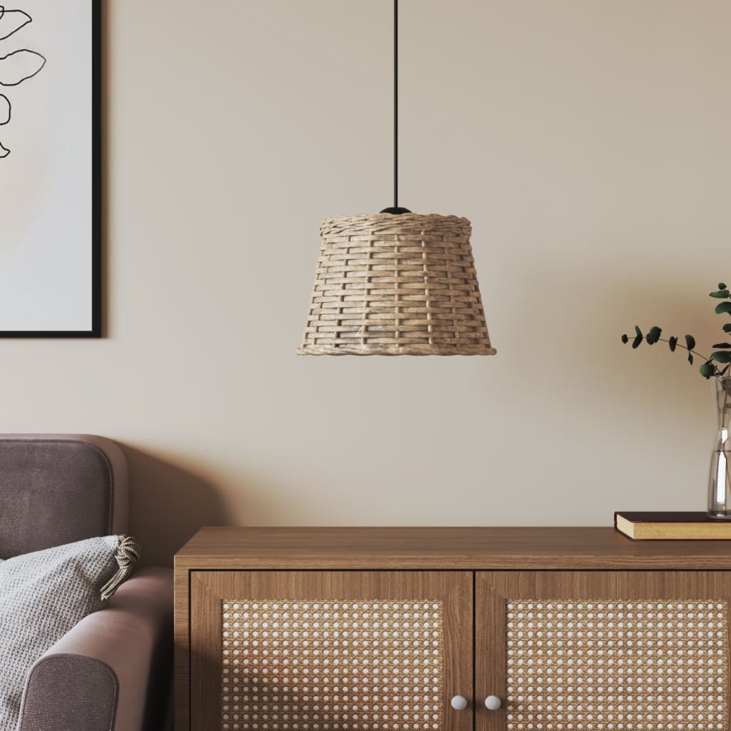 Paralume Da Soffitto Marrone Ø25x17 Cm In Vimini