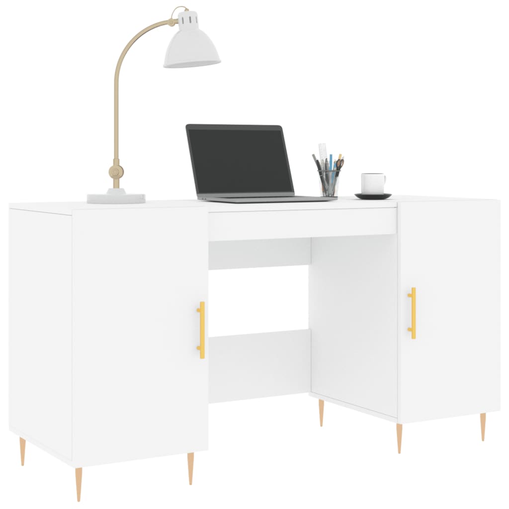 Scrivania Bianca 140x50x75 Cm In Legno Multistrato - Image 3