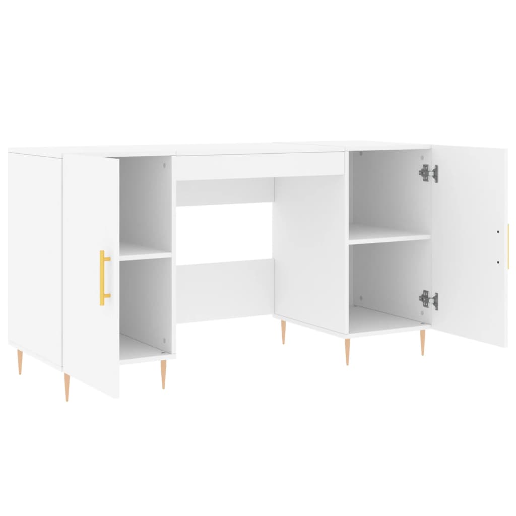 Scrivania Bianca 140x50x75 Cm In Legno Multistrato - Image 5