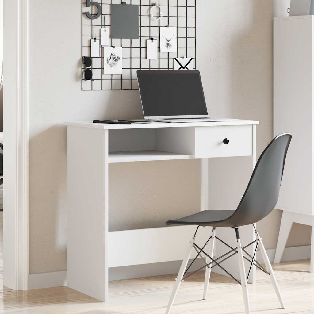 Scrivania Bianca 80x40x75 Cm In Legno Multistrato - Image 3