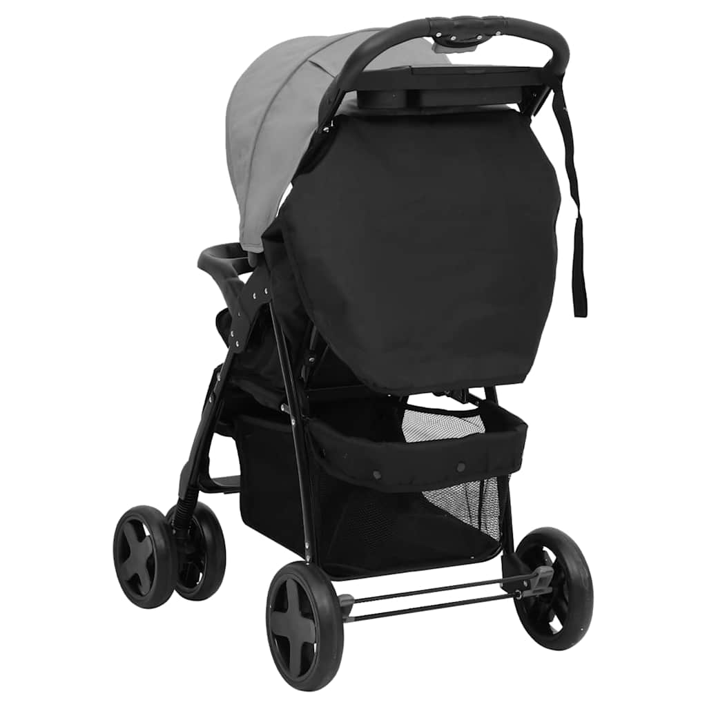 Passeggino 3 In 1 Grigio Chiaro E Nero In Acciaio - Image 6