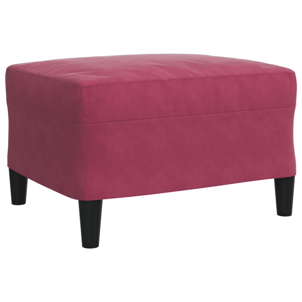 Set Di Divani 3 Pz Con Cuscini Rosso Vino In Velluto - Image 6