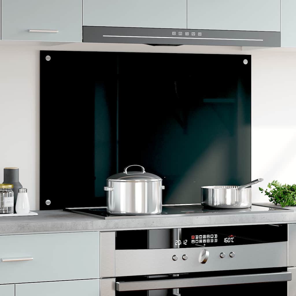 Paraschizzi Per Cucina Nero 90x60 Cm In Vetro Temperato - Image 3