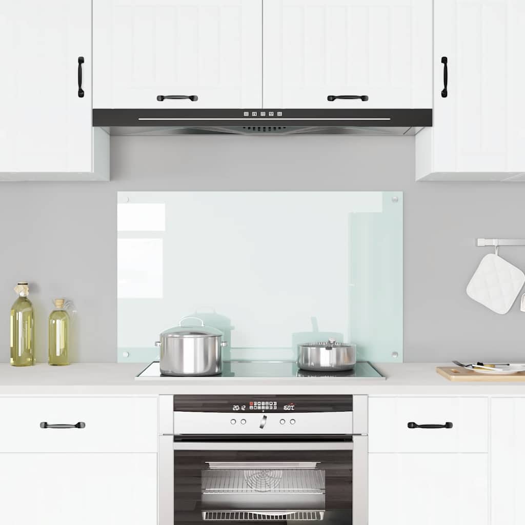 Paraschizzi Per Cucina Bianco 100x60 Cm In Vetro Temperato