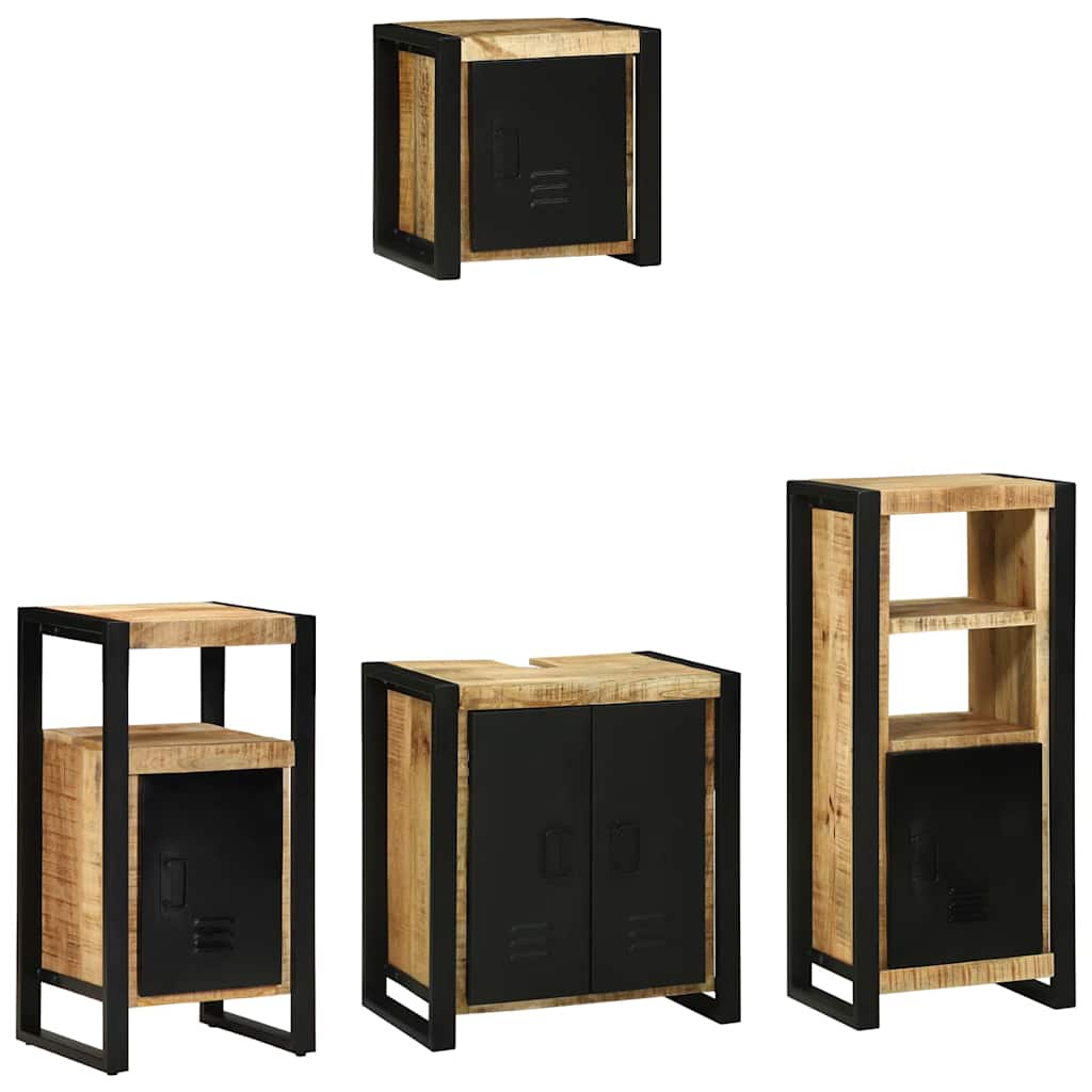 Set Di Mobili Per Il Bagno 4 Pcs Legno Di Mango Massello