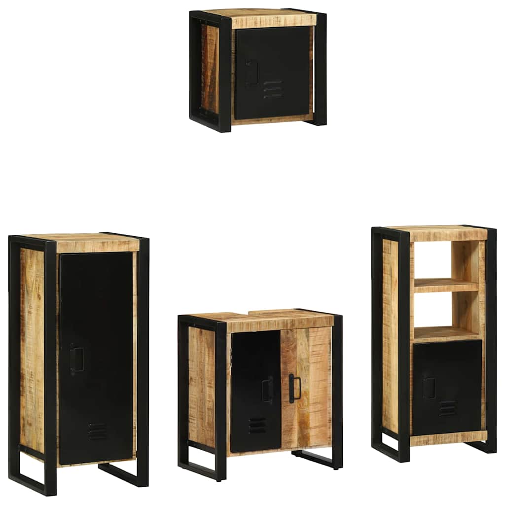 Set Di Mobili Per Il Bagno 4 Pcs Legno Di Mango Massello